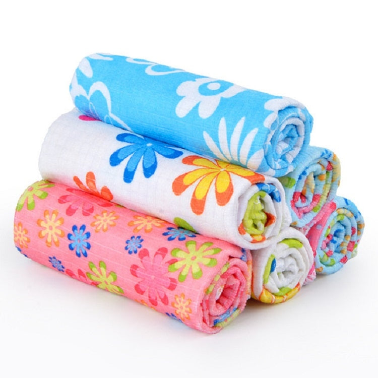 4 pezzi/set Panno per pulizia in tessuto con fiori stampati in microfibra, Microfiber Printed Towels