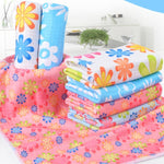 4 pezzi/set Panno per pulizia in tessuto con fiori stampati in microfibra, Microfiber Printed Towels