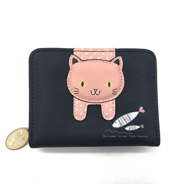 Portamonete da donna con gatto carino Portafoglio con cerniera piccola Portamonete da ragazza