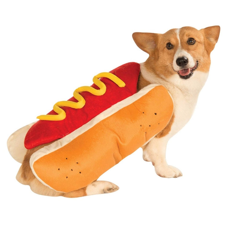 Vestiti per costumi da festa di Halloween per cani e gatti stile hot dog, S, M, L