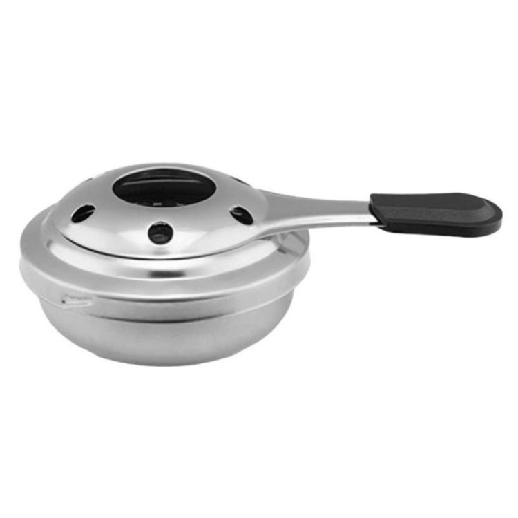 Fornello ad alcool antivento con manico in acciaio inossidabile mini fornello da campeggio Carburante da campeggio Piccolo fornello ad alcool antivento con pentola calda, 9.5cm