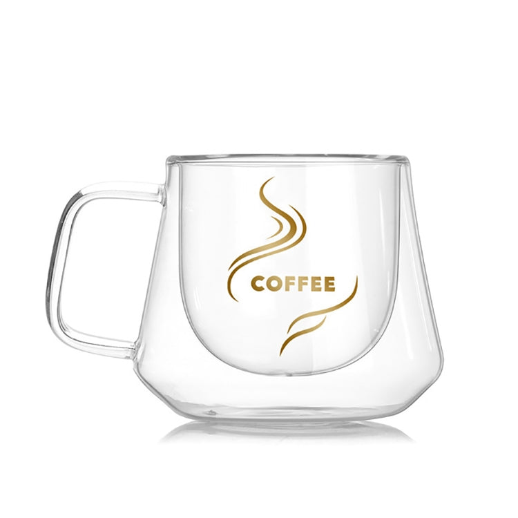 Tazza a doppia parete Tazze da ufficio Tazza da caffè doppia con isolamento termico Tazza in vetro da caffè, Labeled, No label
