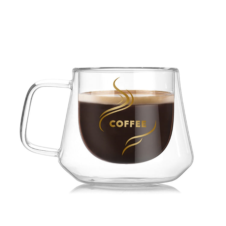 Tazza a doppia parete Tazze da ufficio Tazza da caffè doppia con isolamento termico Tazza in vetro da caffè, Labeled, No label