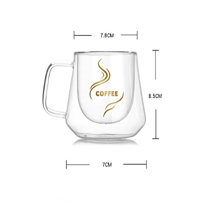 Tazza a doppia parete Tazze da ufficio Tazza da caffè doppia con isolamento termico Tazza in vetro da caffè, Labeled, No label
