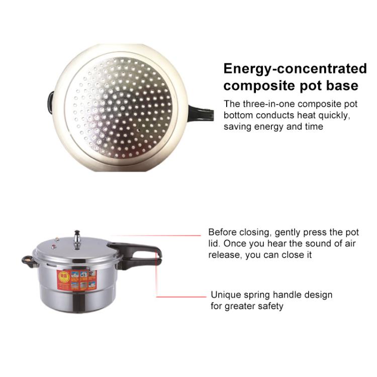 Pentola a pressione in alluminio per uso domestico Pentola a pressione elettrica Fornello a induzione a gas, 18cm Single Use Bottom, 20cm Single Use Bottom, 22cm Single Use Bottom, 24cm Single Use Bottom
