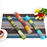 2 pezzi tovaglietta da cucina tavolo da pranzo tovaglioli tovagliette resistenti al calore in PVC a righe tovagliette centrini sottobicchiere pad tazza