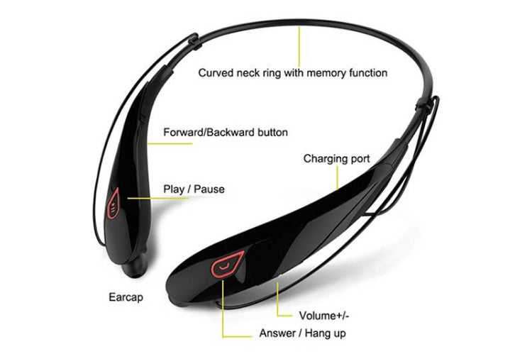 Auricolari Bluetooth wireless per sport con microfono