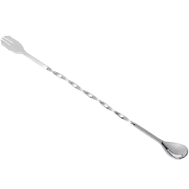 Set 2 pezzi agitatore e forchetta in acciaio inox 32 cm