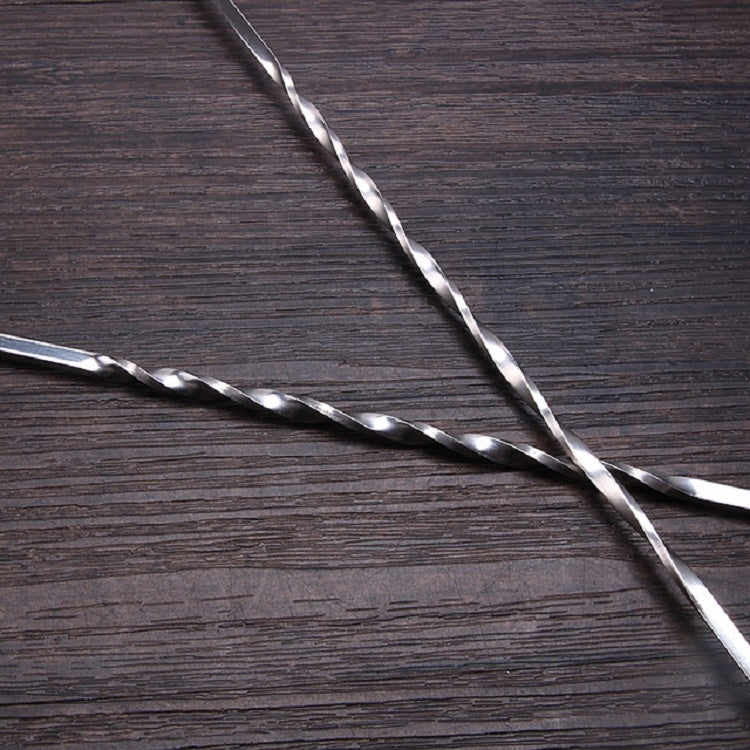2 pezzi in acciaio inox con manico lungo, forchetta, cucchiaio, agitatore per ghiaccio, doppia testa, bastoncino per miscelare vino