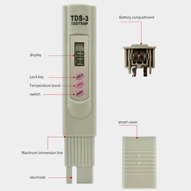 Tester del misuratore TDS digitale Tester della purezza della qualità dell'acqua del filtro Strumento di test dei minerali dell'acqua potabile