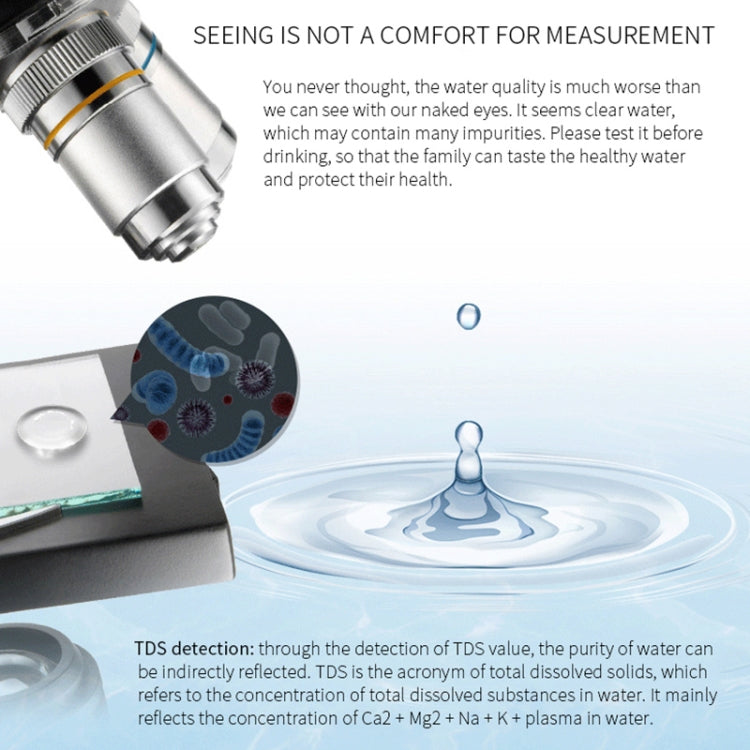 Tester del misuratore TDS digitale Tester della purezza della qualità dell'acqua del filtro Strumento di test dei minerali dell'acqua potabile