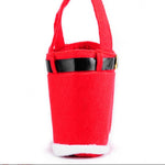 Decorazione del sacchetto regalo della bottiglia di caramelle dei pantaloni delle bretelle di Babbo Natale, Santa Claus Bottle Bag