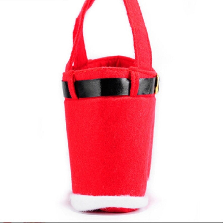 Decorazione del sacchetto regalo della bottiglia di caramelle dei pantaloni delle bretelle di Babbo Natale, Santa Claus Bottle Bag