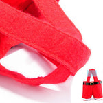 Decorazione del sacchetto regalo della bottiglia di caramelle dei pantaloni delle bretelle di Babbo Natale, Santa Claus Bottle Bag