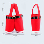 Decorazione del sacchetto regalo della bottiglia di caramelle dei pantaloni delle bretelle di Babbo Natale, Santa Claus Bottle Bag