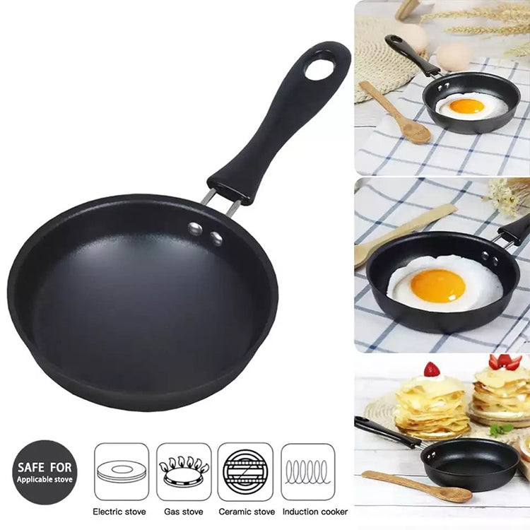 Pentola multicooker con fondo piatto antiaderente per friggere mini uova da 2 pezzi, 12cm