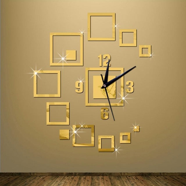 Orologi da parete Specchio 3D Stereo acrilico Soggiorno Camera da letto Decorazione Orologio da parete Orologio da parete creativo fai-da-te di moda