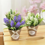 2 pezzi di fiori finti erba con fiori artificiali in vaso di plastica per la decorazione rustica della fattoria del giardino