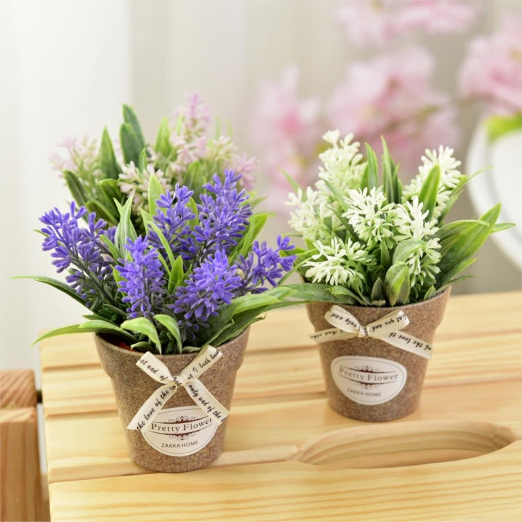 2 pezzi di fiori finti erba con fiori artificiali in vaso di plastica per la decorazione rustica della fattoria del giardino
