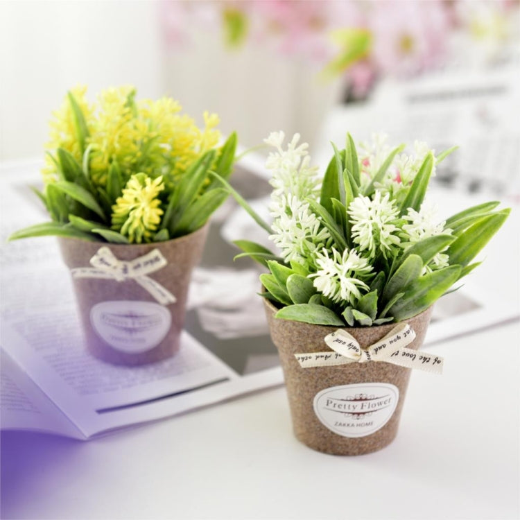 2 pezzi di fiori finti erba con fiori artificiali in vaso di plastica per la decorazione rustica della fattoria del giardino