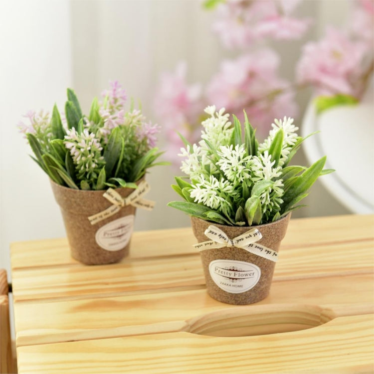 2 pezzi di fiori finti erba con fiori artificiali in vaso di plastica per la decorazione rustica della fattoria del giardino