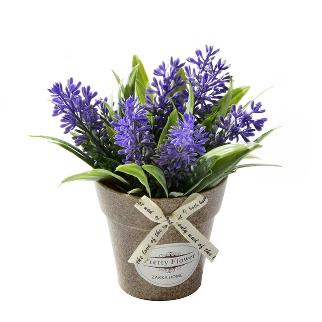 2 pezzi di fiori finti erba con fiori artificiali in vaso di plastica per la decorazione rustica della fattoria del giardino