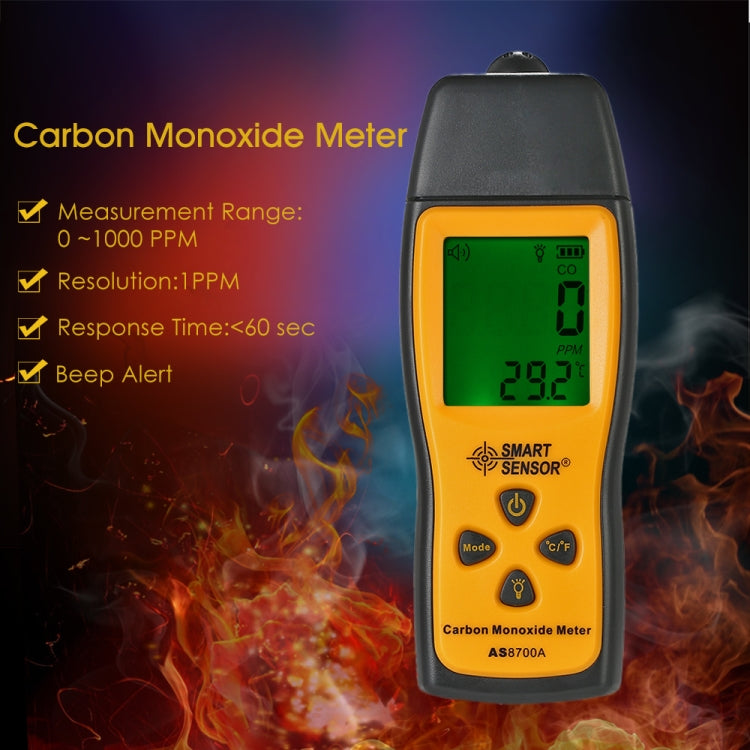 Smart Sensor AS8700A Rilevatore portatile monossido di carbonio