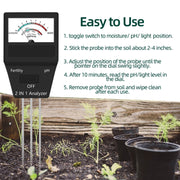 2 in 1 PH Soil Fertility Meter Gardening Tools with 3 Probes, 2 in 1