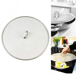 2 pezzi di copertura a prova di olio in acciaio inossidabile, copertura in rete a prova di spruzzi di olio fritto, vassoio per pizza, gadget da cucina, 33cm Oil Proof Cover