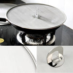 2 pezzi di copertura a prova di olio in acciaio inossidabile, copertura in rete a prova di spruzzi di olio fritto, vassoio per pizza, gadget da cucina, 33cm Oil Proof Cover