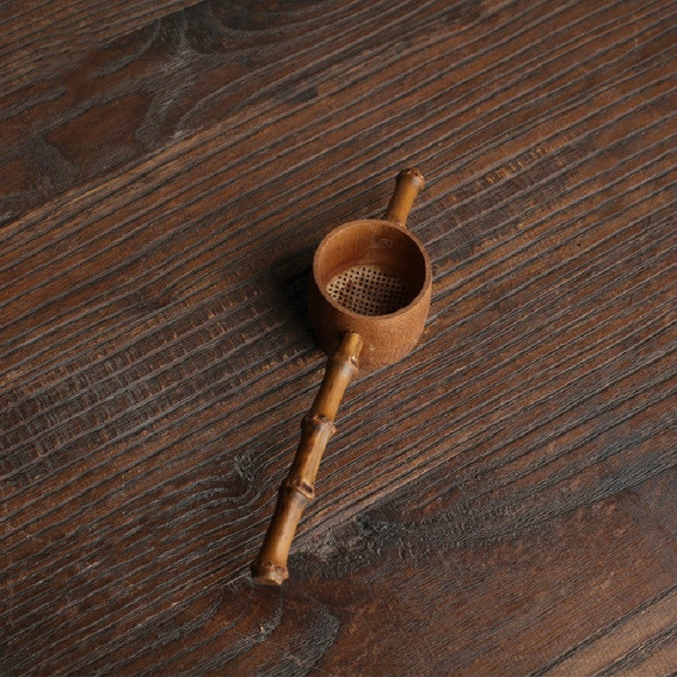 Gadget per colino da tè con filtro riutilizzabile in tessuto di bambù, Calabash Double Section Tea Leak, Calabash Single Section Tea Leak, Bamboo Root Tea Leak, Bamboo Pole Gauze Plum Tea Leak, Bamboo Pole Hole Tea Leak, Rattan Tea Drain with Handle   ...