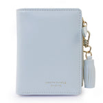 Portafoglio da donna con nappa bifold dal design breve Porta carte di credito corto in pelle PU