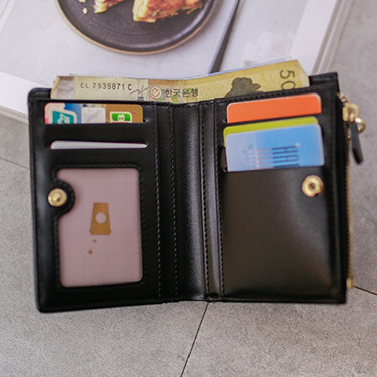 Portafoglio da donna con nappa bifold dal design breve Porta carte di credito corto in pelle PU