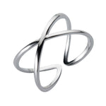 Gioielli ad anello aperto con croce semplice in argento sterling