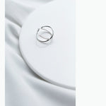 Gioielli ad anello aperto con croce semplice in argento sterling