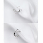 Gioielli ad anello aperto con croce semplice in argento sterling