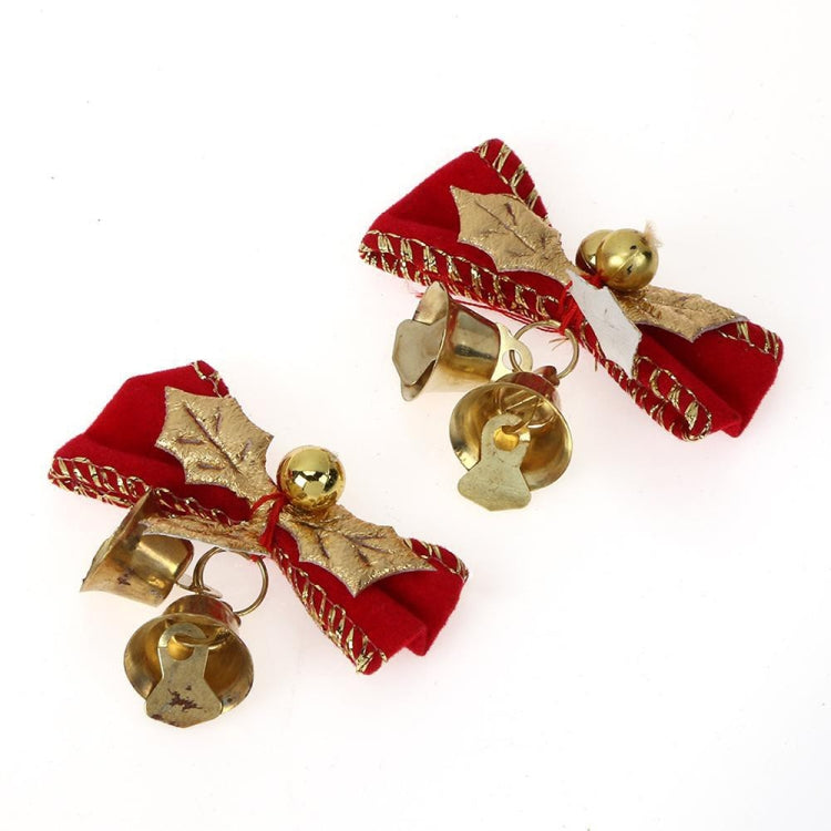 Ciondolo decorativo per albero di Natale con mini fiocco carino da 2 pezzi
