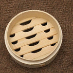 Xiaolongbao Vaporiera di bambù Cassetto per gabbia per gnocchi al vapore per uso domestico Cremagliera per cottura a vapore di bambù approfondita multistrato, 10cm Cover, 10cm Cage, 13cm Cover, 13cm Cage