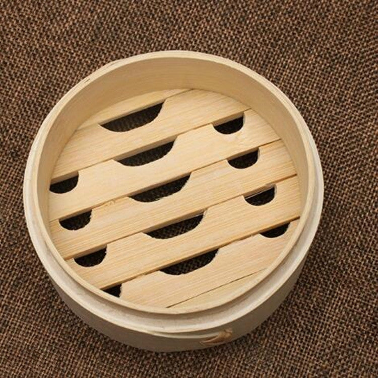 Xiaolongbao Vaporiera di bambù Cassetto per gabbia per gnocchi al vapore per uso domestico Cremagliera per cottura a vapore di bambù approfondita multistrato, 10cm Cover, 10cm Cage, 13cm Cover, 13cm Cage