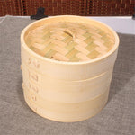 Xiaolongbao Vaporiera di bambù Cassetto per gabbia per gnocchi al vapore per uso domestico Cremagliera per cottura a vapore di bambù approfondita multistrato, 10cm Cover, 10cm Cage, 13cm Cover, 13cm Cage