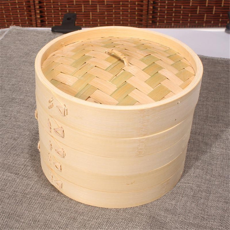 Xiaolongbao Vaporiera di bambù Cassetto per gabbia per gnocchi al vapore per uso domestico Cremagliera per cottura a vapore di bambù approfondita multistrato, 10cm Cover, 10cm Cage, 13cm Cover, 13cm Cage