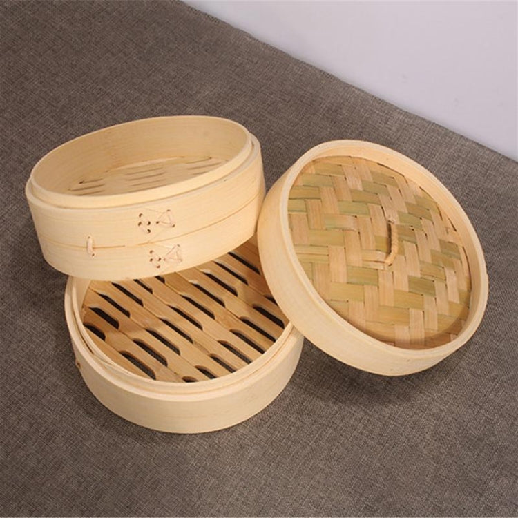 Xiaolongbao Vaporiera di bambù Cassetto per gabbia per gnocchi al vapore per uso domestico Cremagliera per cottura a vapore di bambù approfondita multistrato, 10cm Cover, 10cm Cage, 13cm Cover, 13cm Cage
