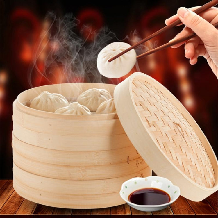 Xiaolongbao Vaporiera di bambù Cassetto per gabbia per gnocchi al vapore per uso domestico Cremagliera per cottura a vapore di bambù approfondita multistrato, 10cm Cover, 10cm Cage, 13cm Cover, 13cm Cage