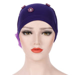 Cappello con cappuccio turbante con decorazione floreale posteriore per personalità da donna, M (56-58cm)