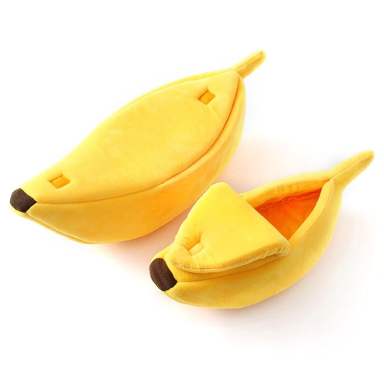 Lettiera per gatti a forma di banana con cuccia creativa, nido per animali domestici caldo invernale, S, M, L, XL