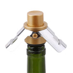 Tappo per champagne con pompaggio a pulsante in acciaio inossidabile da 2 pezzi. Tappo per vino sottovuoto con ala a scatto per champagne frizzante, 2 PCS  Push-button Wine Bottle Stopper(Black), 2 PCS  Push-button Wine Bottle Stopper(Gold)            ...
