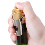 Tappo per champagne con pompaggio a pulsante in acciaio inossidabile da 2 pezzi. Tappo per vino sottovuoto con ala a scatto per champagne frizzante, 2 PCS  Push-button Wine Bottle Stopper(Black), 2 PCS  Push-button Wine Bottle Stopper(Gold)            ...