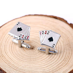 Gemelli poker 4A Gemelli maschili per camicia francese Gemelli Cards Design Moda per uomo