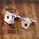 Gemelli poker 4A Gemelli maschili per camicia francese Gemelli Cards Design Moda per uomo
