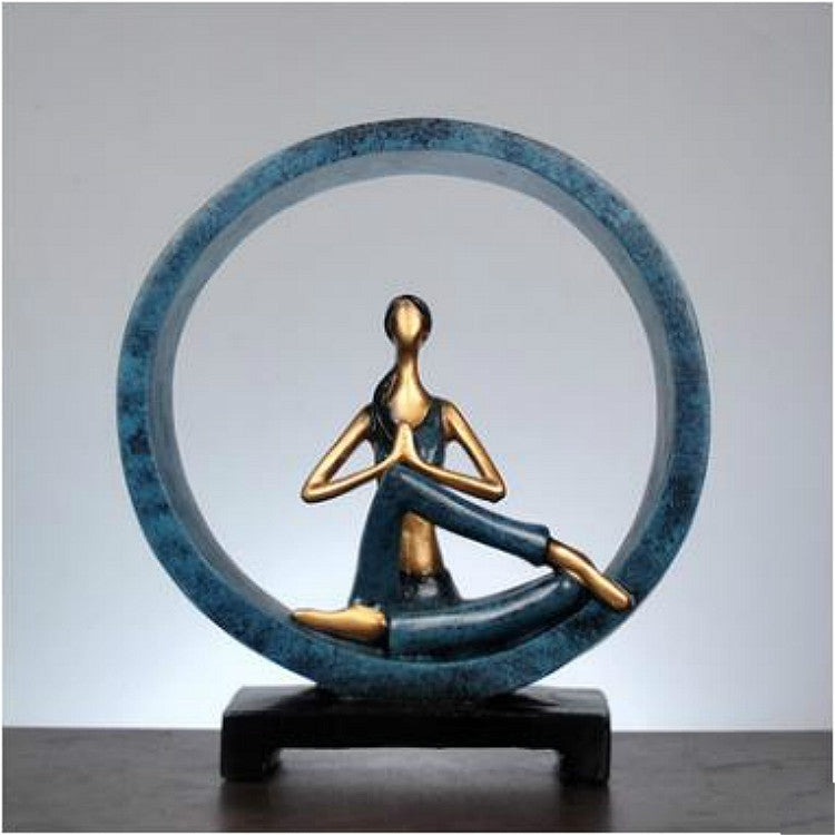 Decorazioni moderne dello studio di yoga della statua di posa di yoga della resina di arte astratta moderna
